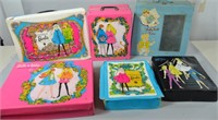 6pc Vtg Barbie & Friends Doll Cases