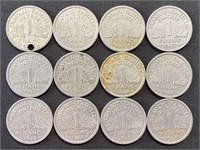 1943 - France 1 Franc Aluminium coins