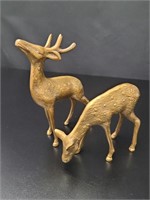Brass Deer Sculptures vtg