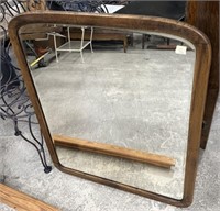39" x 33" Oak Framed Mirror