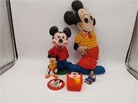 Disney Mickey Mouse Pillow Radio & bank lot