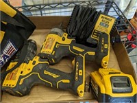 DEWALT IMPACT, DRILL AND CHARGER