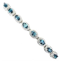 Natural London Blue Topaz Bracelet