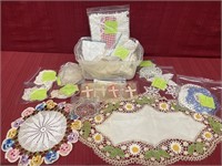 Lot of Doilies and other crocheted appliqués