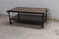 Modern Industrial Wood&Metal Coffee Table U8B