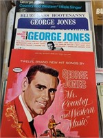 Stack of George Jones albums