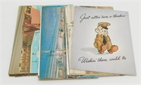 Vintage Location Postcard and WWII Greeting Card