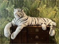 Lifelike Large White Tiger Plush