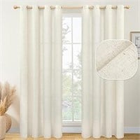 YoungsTex Linen Curtains 84 Inch Long 2 Panels Gro