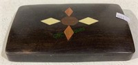 Very nice solid wood box with inlay measuring