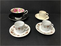 Assorted cups and saucers