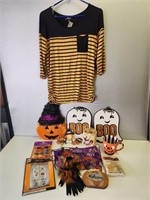 Assorted Halloween Decor, Shirt XL w/tag, Mug etc