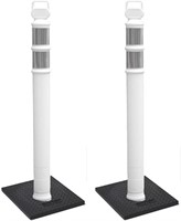 Delineator 45" Post, 3" Hip Collars White, 2 Pack