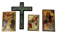 Religious Icons & Large Wall Crucifix