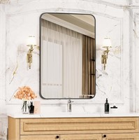 Rounded Bathroom Mirror, 26" x 38" Rectangular