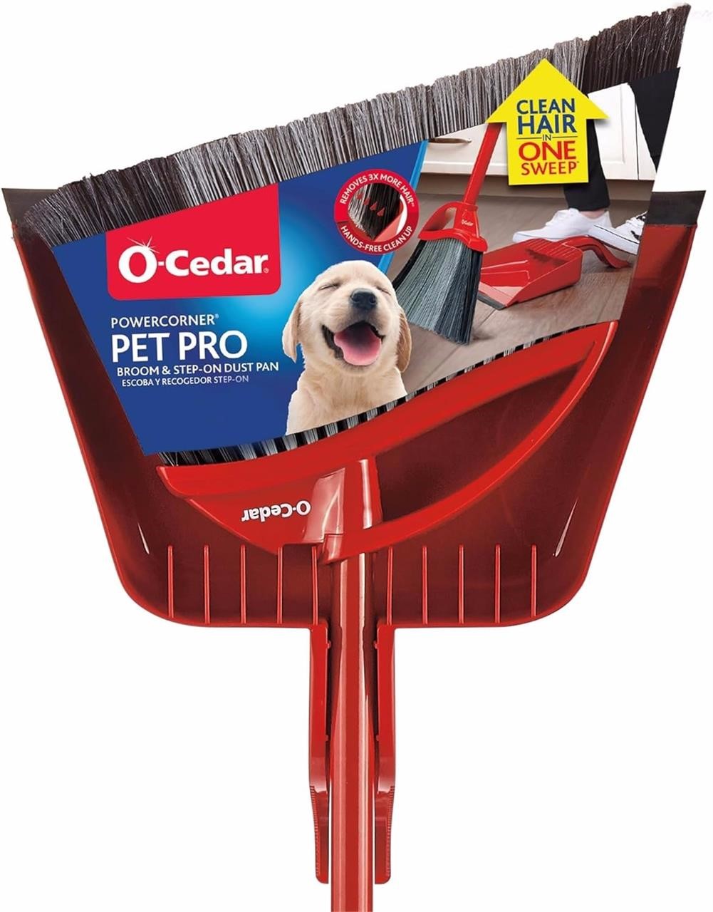 O-Cedar Pet Pro Broom & Dustpan PowerCorner