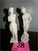 PAIR OF SMALL GRECIAN STATUES