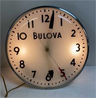1940-50's Bulova Wall Clock Light -