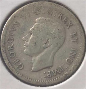 Silver 1938 Canadian dime