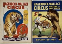 1932 & 1934 HAGENBECK WALLACE CIRCUS PROGRAMS