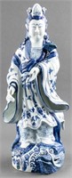 Large Chinese Blue And White Porcelain Guanyin