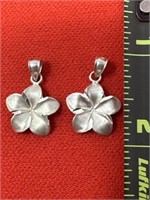 925 Sterling Silver Flower Pendants 2.71 Grams