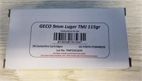 GECO 9MM AMMO, 50 RDS