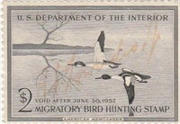 1957 Department of the Interior Duck Hunting Stamp