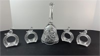 CRYSTAL BELL & BIRD NAPKIN HOLDERS