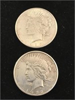 (2) Peace Silver Dollar San Francisco 1922 & 1923