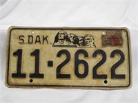 1959 Tab License Plate 11-2622 South Dakota