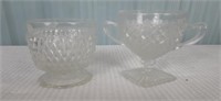Vtg Diamond Pattern Footed Cups