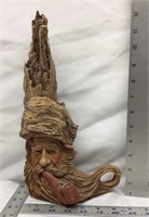 C1) BEARD MAN SMOKING PIPE SCULPTURE UNIQUE &