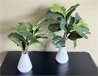 Two Fiddle-Leaf Fig Tree Decorations 20" & 24"