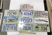 9 Kansas license plates w/ Long McArthur