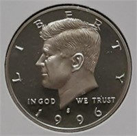 PROOF SILVER  KENNEDY HALF DOLLAR-1996-S