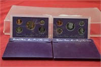 (2) United States Proof Sets - 1989, 1990