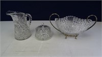 Crystal Pitcher/Serving Dishes