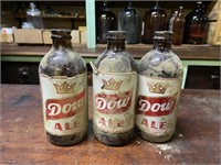 3 Dow Ale Bottles