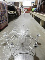 WHITE PAINTED WROUGHT IRON CHANDELIER