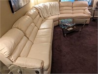 KLAUSSENER LEATHER SECTIONAL DOUBLE RECLINERS