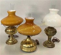 3 Converted Oil Lamps