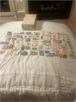 Approximately 60 stamps unused