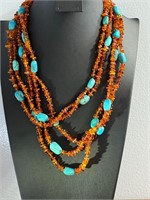 .925 Jay King Amber&Turquoise Necklace