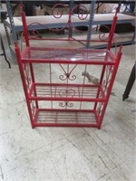 PAINTED THREE TIER METAL SHELF 34"T X 22"W X 9"D