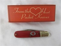 "FROM THE HEART" BARLOW POCKET KNIFE WITH BOX 3"