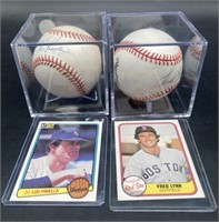 (D) Fred Lynn and Lou Piniella signed baseballs
