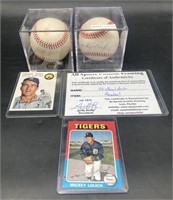 (D) Mickey Lolich COA and Johnny Pesky signed