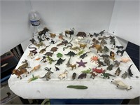 Lot of toy animals and insects