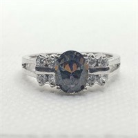 SILVER RAINBOW TOPAZ  RING (~SIZE 7.75) (~WEIGHT